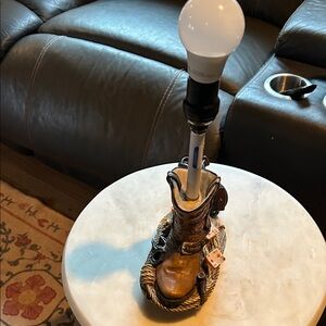 Rustic Brown Cowboy Boot Table Lamp - Home Design